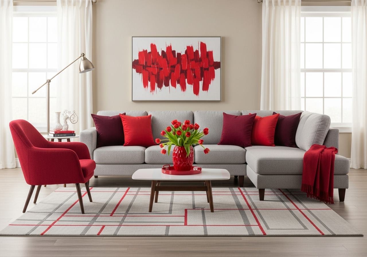 Czerwony salon – czy intensywne kolory pasują do przestrzeni dziennej?