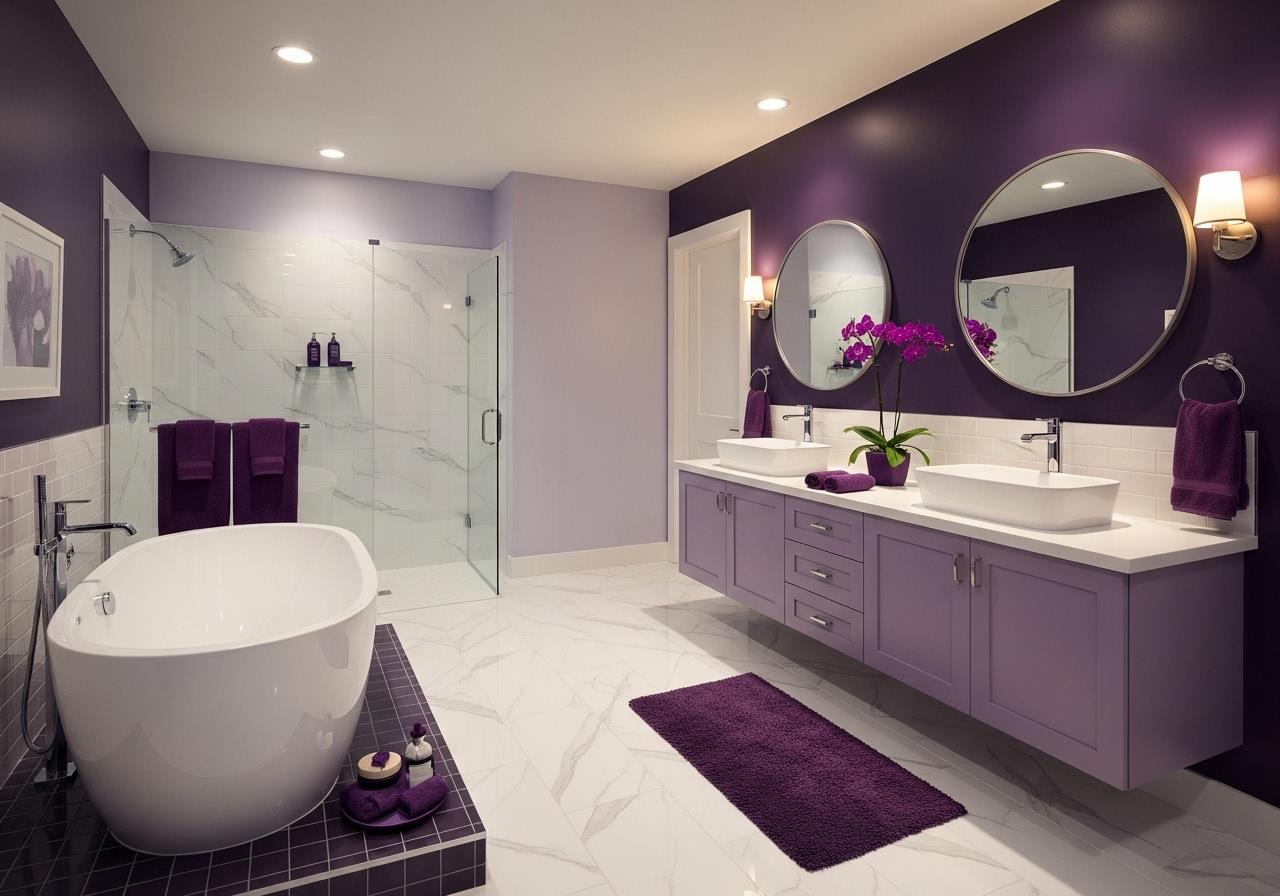 Fioletowa łazienka – luksus i tajemniczość w aranżacji wnętrza