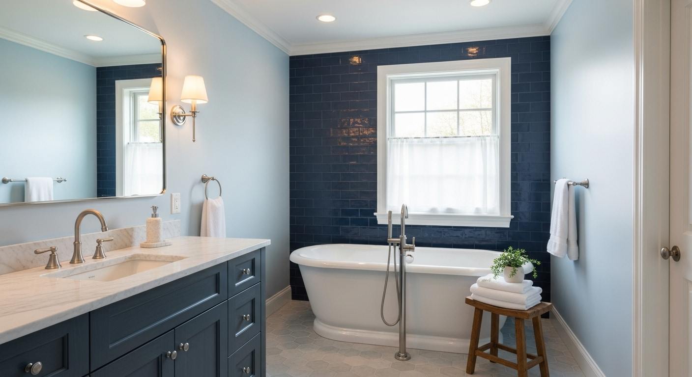 Niebieska łazienka – od delikatnych pasteli po głęboki granat