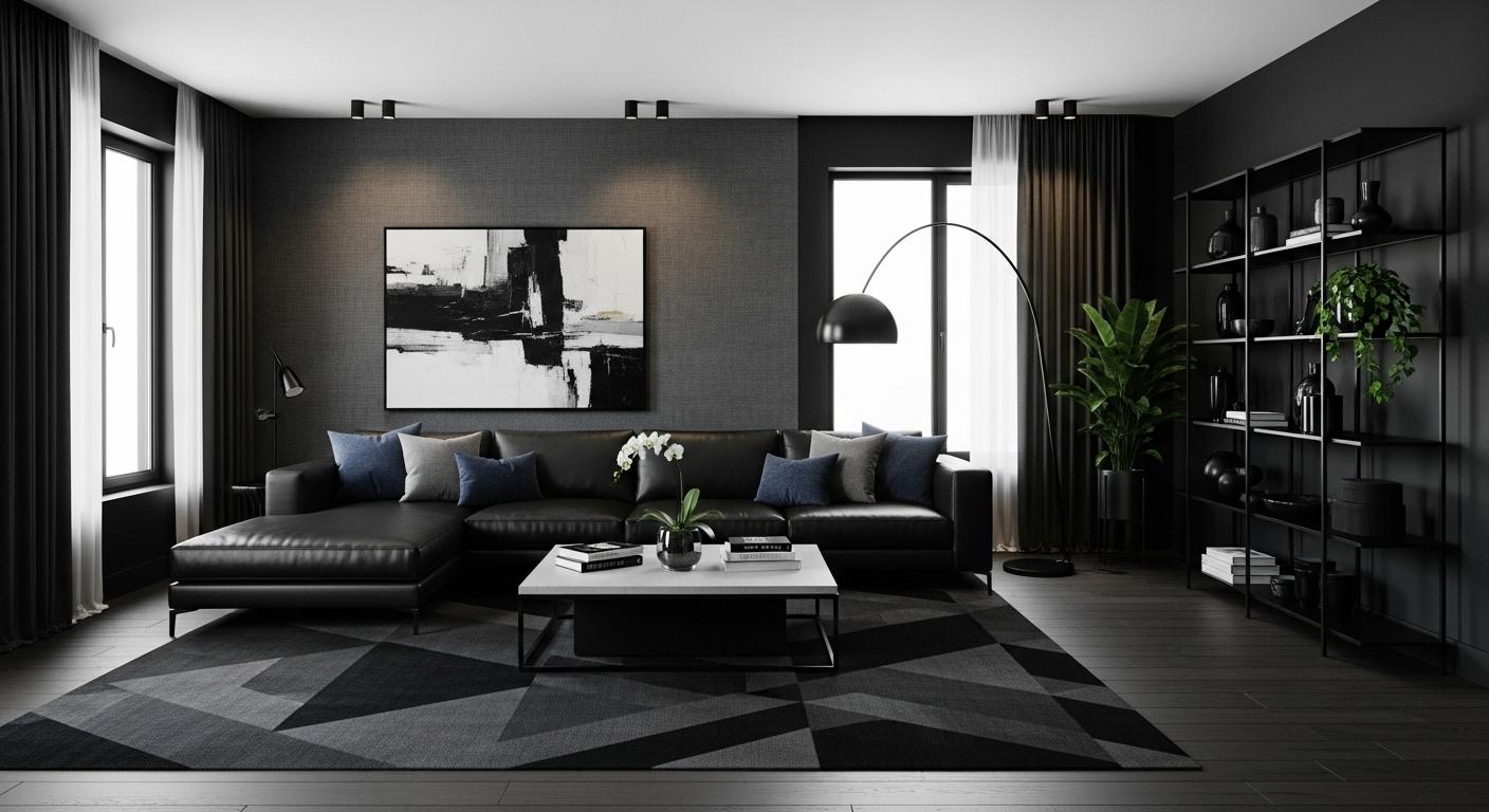 Nowoczesne wnętrza w kolorze czarnym – elegancja i odważny design