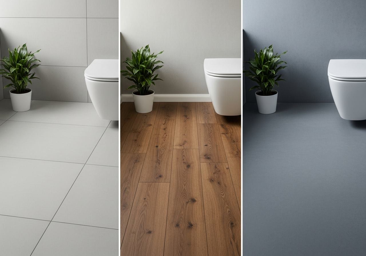 Podłoga w łazience – płytki, winyl czy mikrocement?