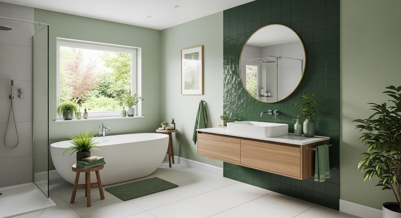 Zielona łazienka – kolor natury i relaksu w Twoim wnętrzu